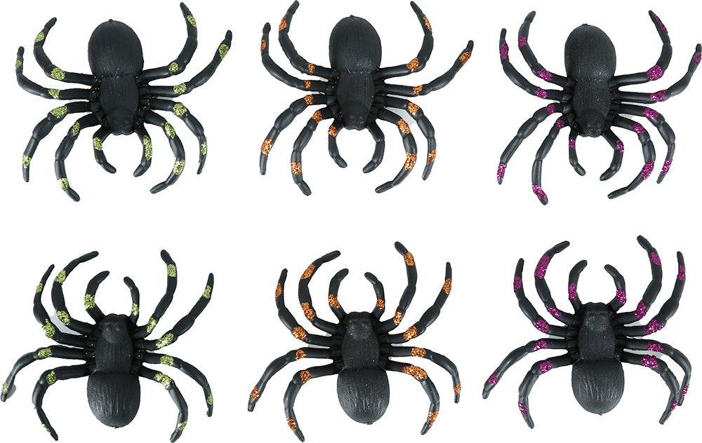 Zwarte Nep Spin Glitter 7cm 6st van Fiestas Guirca koop je bij Partywinkel