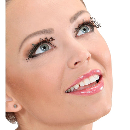 Zwarte Nep Wimpers Bladeren Plastic van Widmann koop je bij Partywinkel