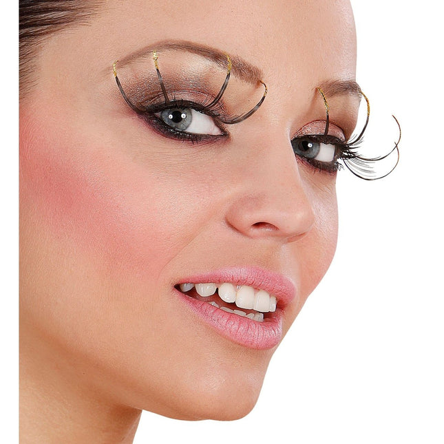 Zwarte Nep Wimpers Sprieten van Widmann koop je bij Partywinkel