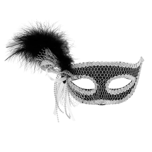 Zwarte Oogmasker Venice Flapper van Boland koop je bij Partywinkel