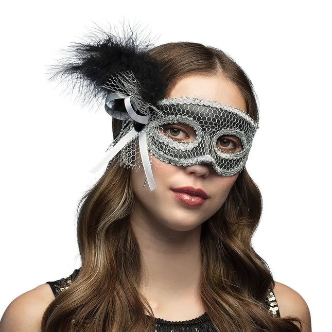 Zwarte Oogmasker Venice Flapper van Boland koop je bij Partywinkel
