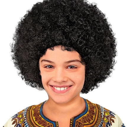 Zwarte Pruik Afro Kind van Widmann koop je bij Partywinkel