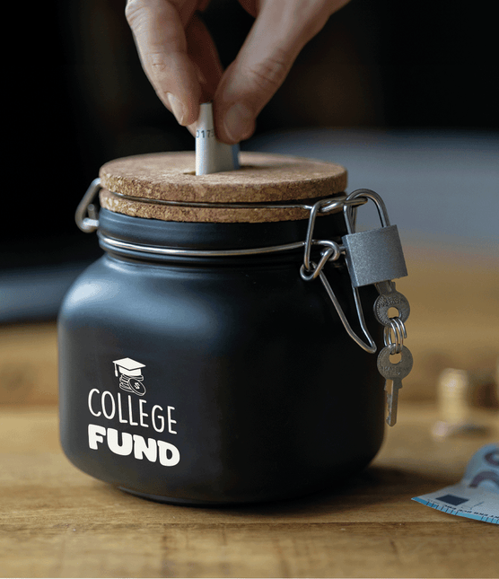 Zwarte Spaarpot College Fund 12,5cm van Paper Dreams koop je bij Partywinkel