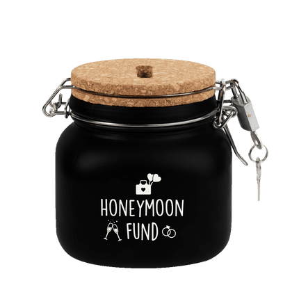 Zwarte Spaarpot Honeymoon 12,5cm van Paper Dreams koop je bij Partywinkel