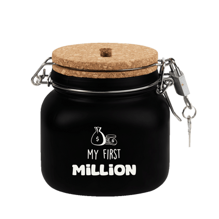 Zwarte Spaarpot My First Million 12,5cm van Paper Dreams koop je bij Partywinkel