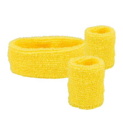 Zweetbandjes Geel 3st van Boland koop je bij Partywinkel