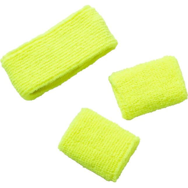 Zweetbandjes Neon Geel - 3 stuks van Folat koop je bij Partywinkel